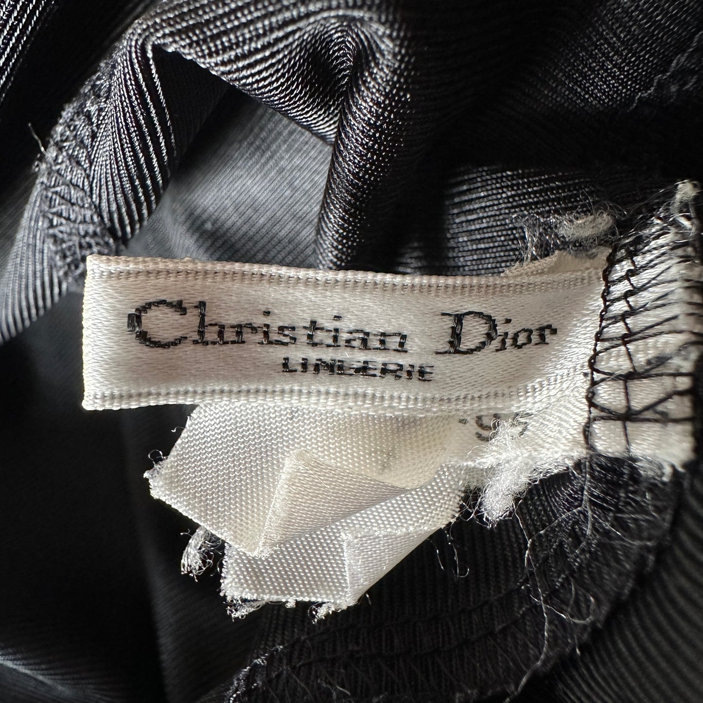 Dior Black Lace Trim Slip Dress