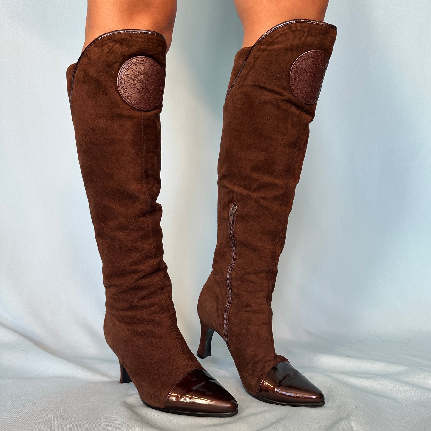 Versace Brown Suede Boots