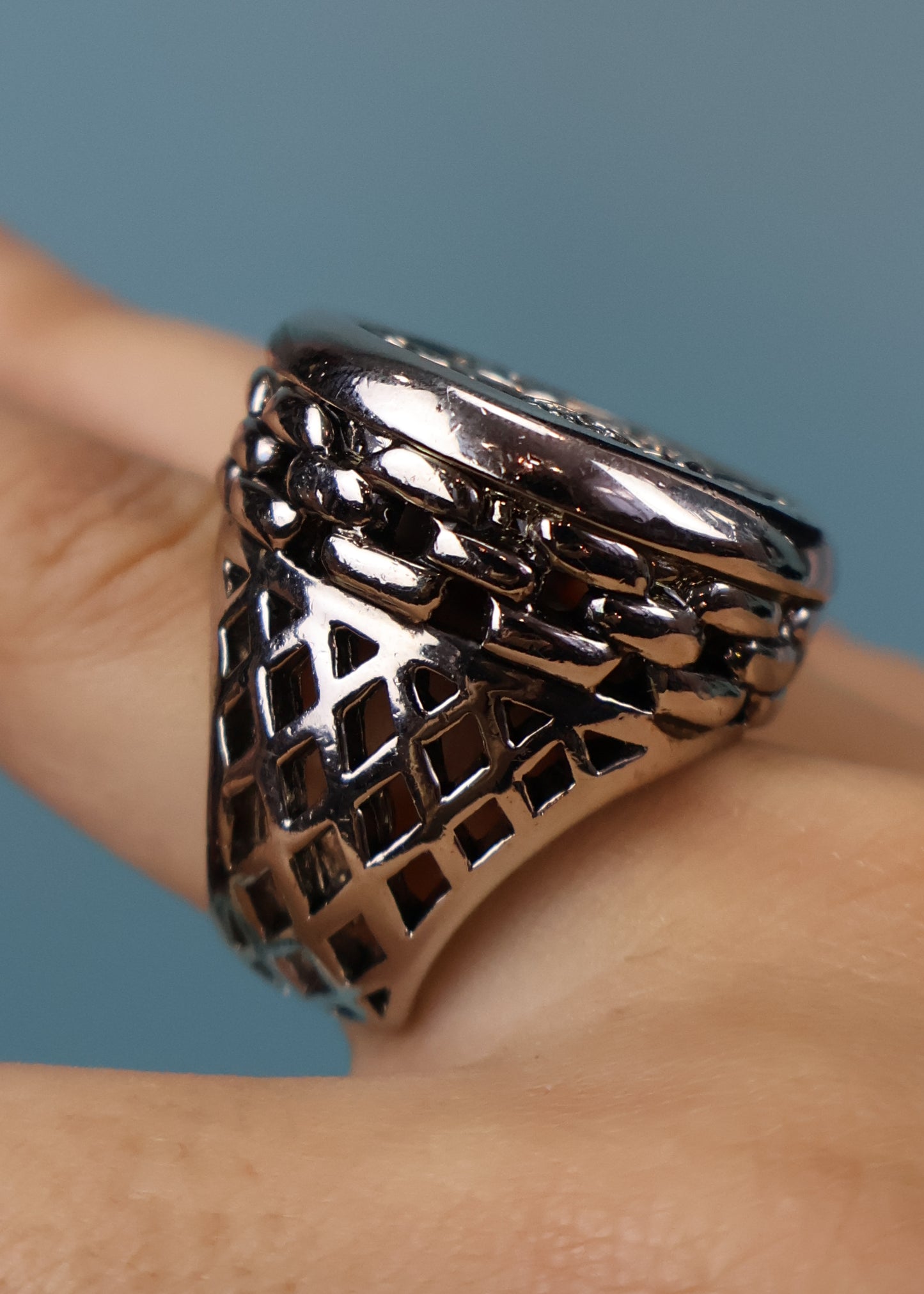 Roberto Cavalli Tiger's Eye Stone Cocktail Ring