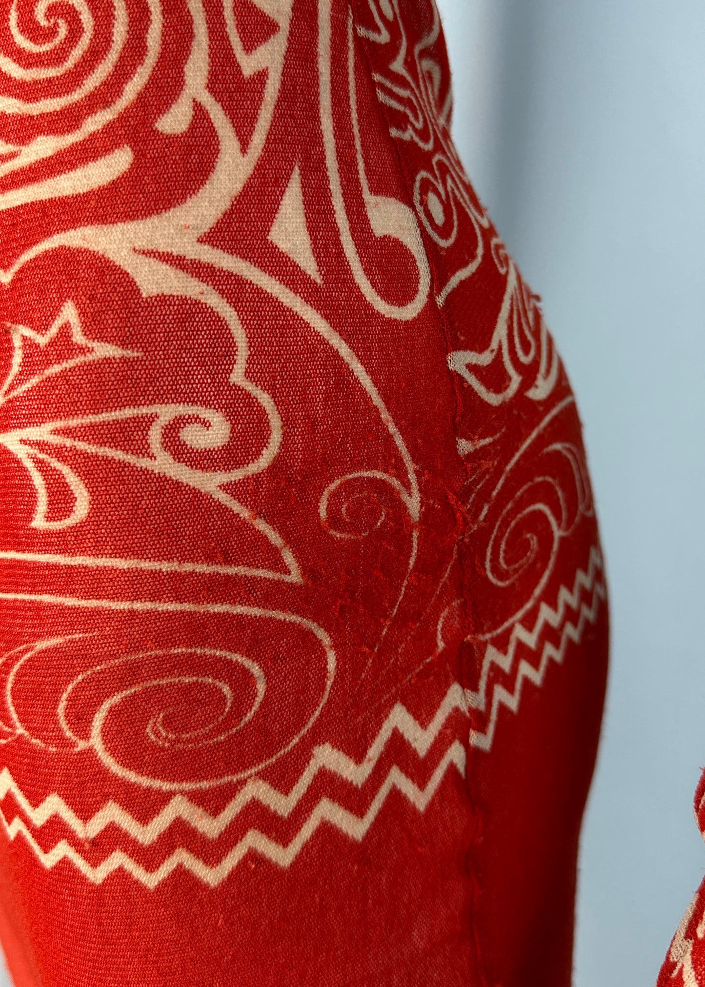 Jean Paul Gaultier Spring 1996 Tribal Print Red Mesh Dress