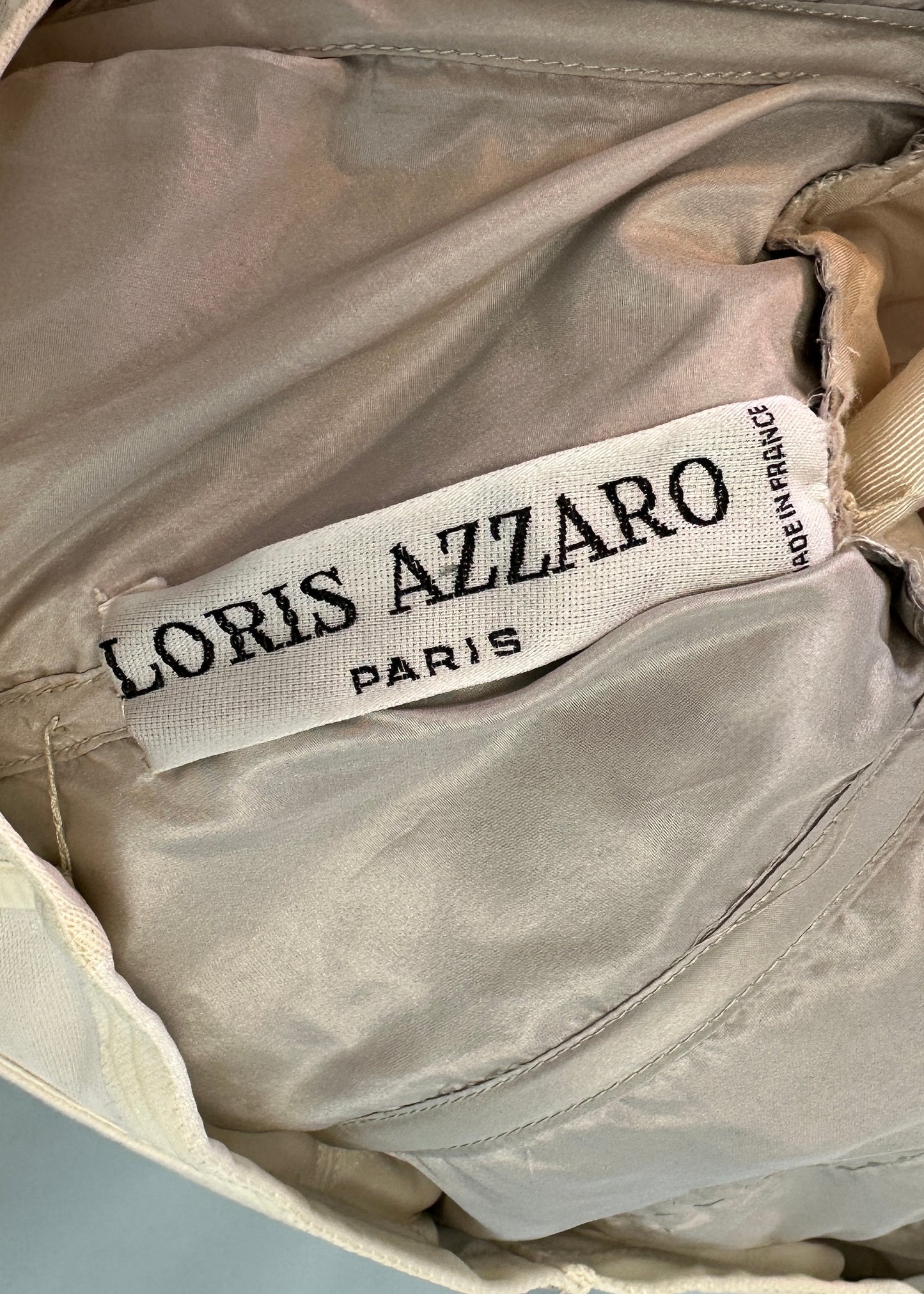Loris Azzaro 1980’s Silk Taffeta Removable Puff Sleeve Gown