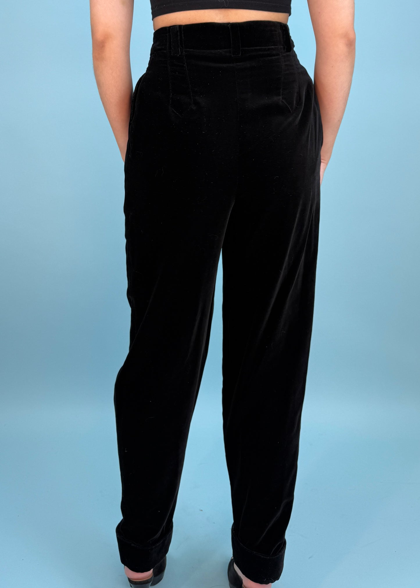 Azzedine Alaïa Fall 1989 Runway Black Velvet Jacket & Trouser Suit Set