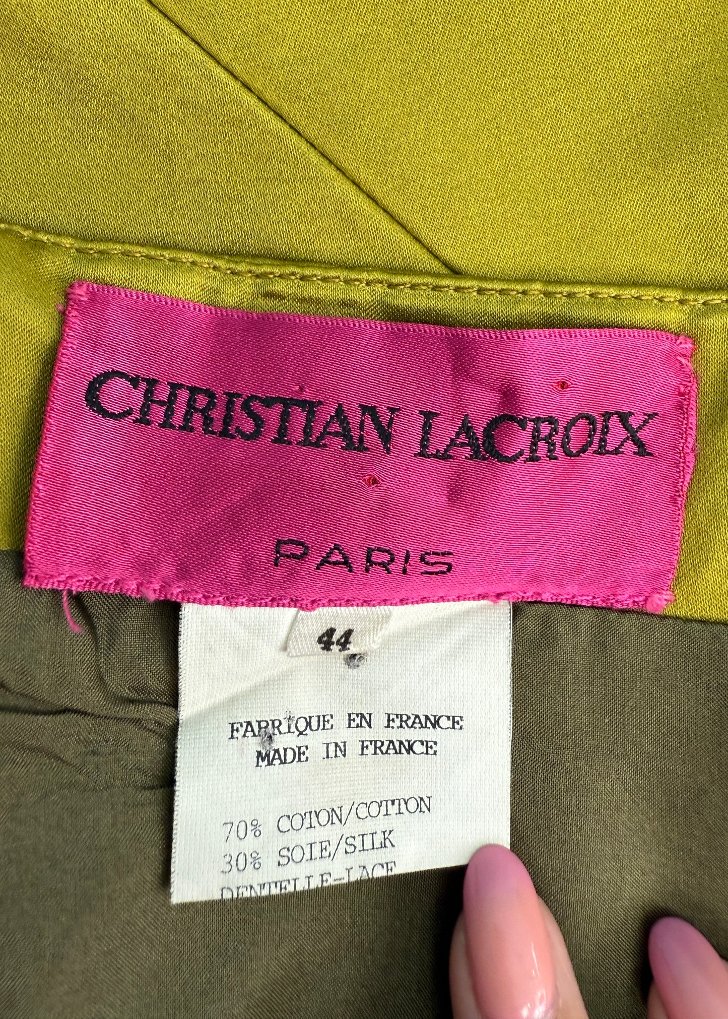 Christian Lacroix Fall 1991 Runway Silk & Lace Dress
