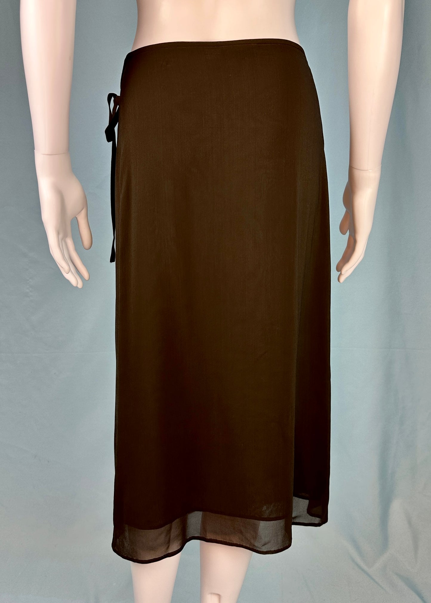 Gucci Fall 1997 Brown Chiffon Wrap Skirt