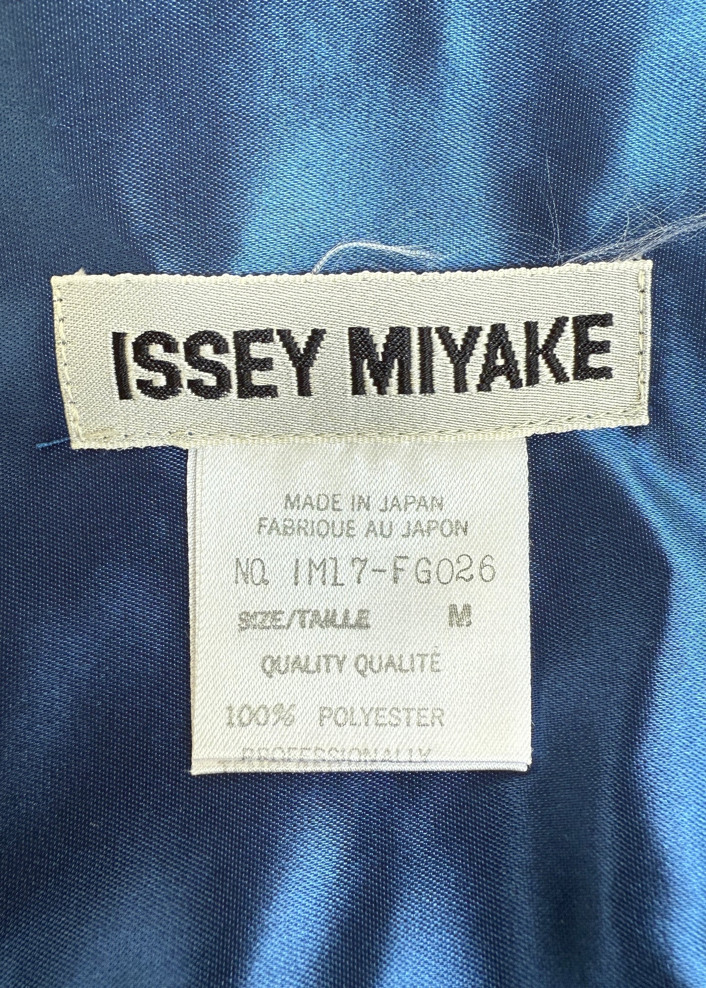 Issey Miyake Spring 1991 Runway Blue Satin Ribbon Accordion Skirt