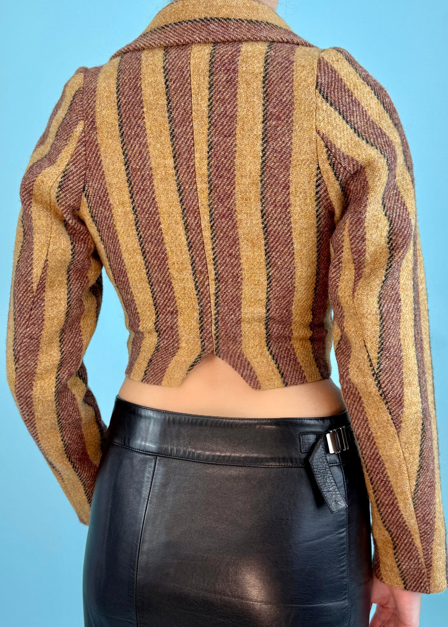 Vivienne Westwood Fall 1990 Runway Striped Harris Tweed Jacket