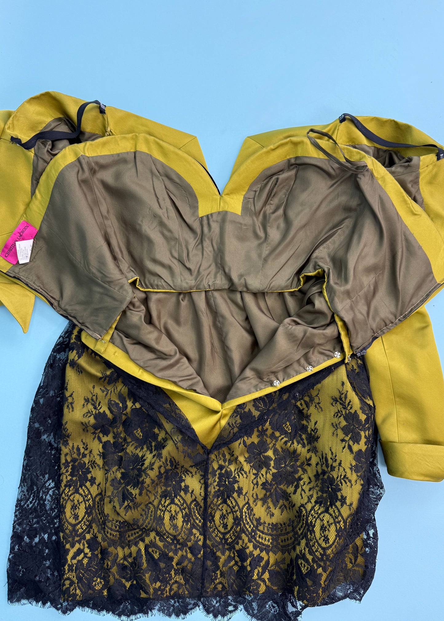 Christian Lacroix Fall 1991 Runway Silk & Lace Dress