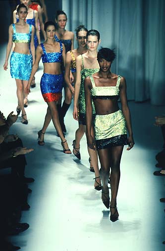 Versace Fall 1997 Oroton Chainmail Black & Gold Mini Skirt