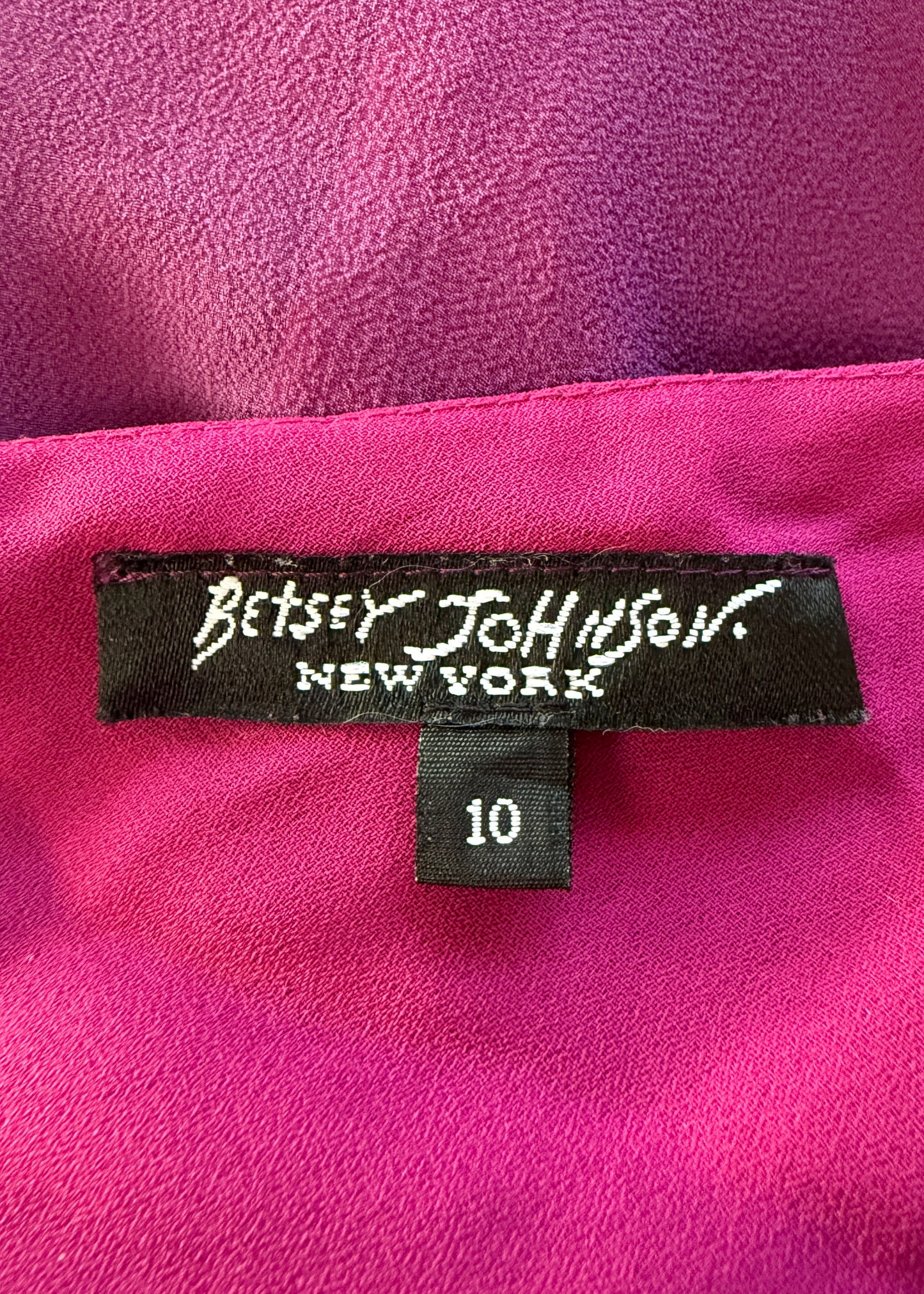 Betsey Johnson Purple Tones Ruffle Hem Silk Dress