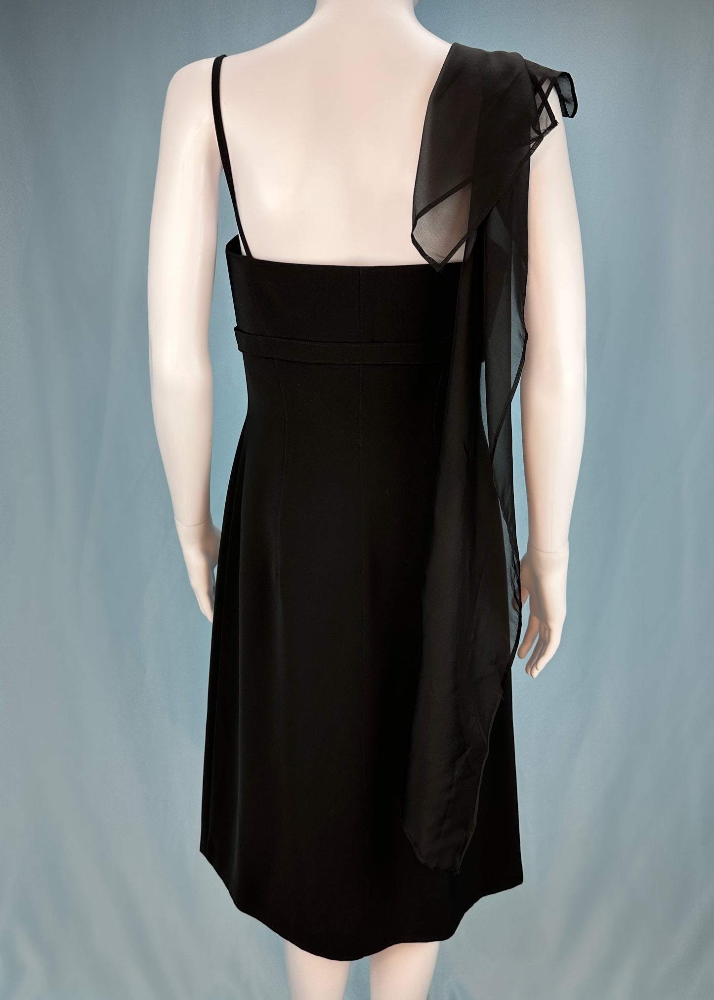 Thierry Mugler Fall 2002 Black Belted Dress