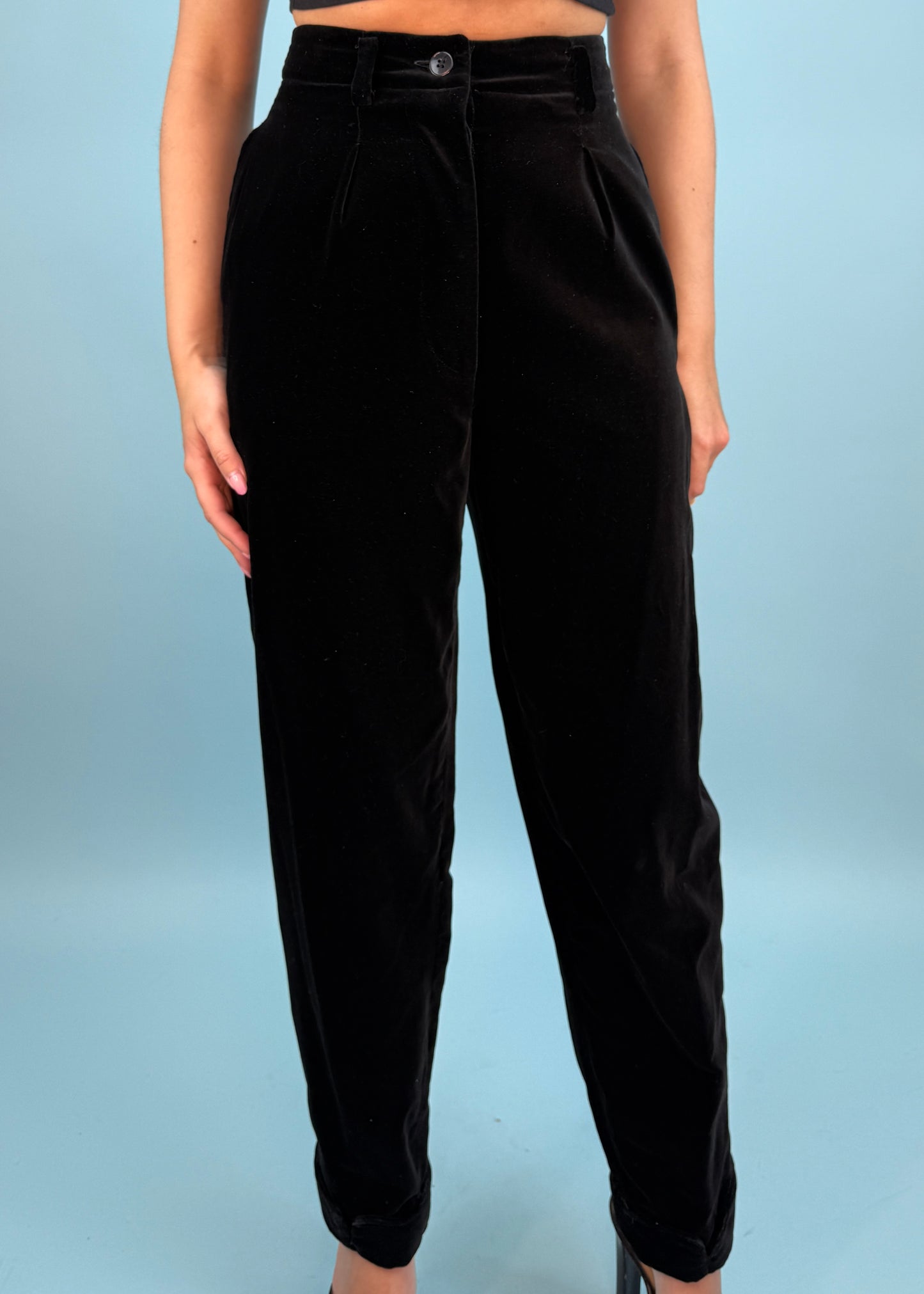 Azzedine Alaïa Fall 1989 Runway Black Velvet Jacket & Trouser Suit Set