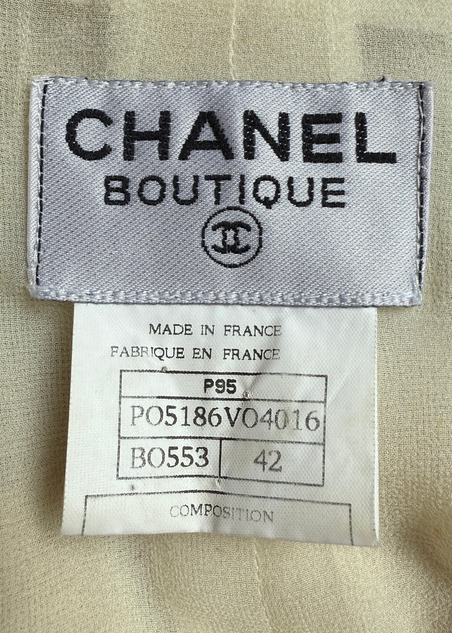 Chanel Spring 1995 Runway Cream & Black Zip Up Mini Dress