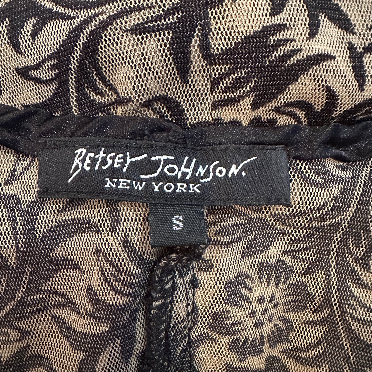 Betsey Johnson Mesh Tattoo Printed Milkmaid Dress