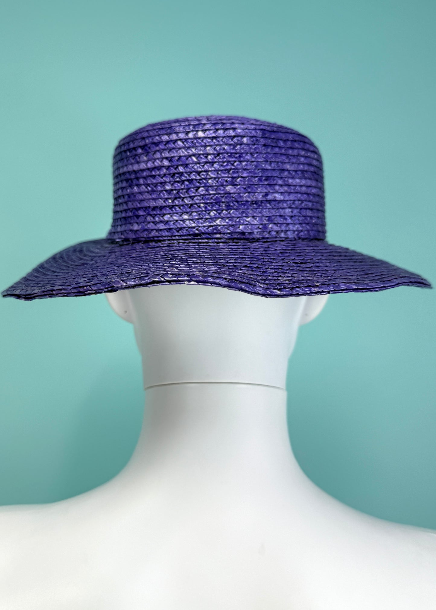 Givenchy Spring 1993 Amethyst Purple Straw Hat & Pin