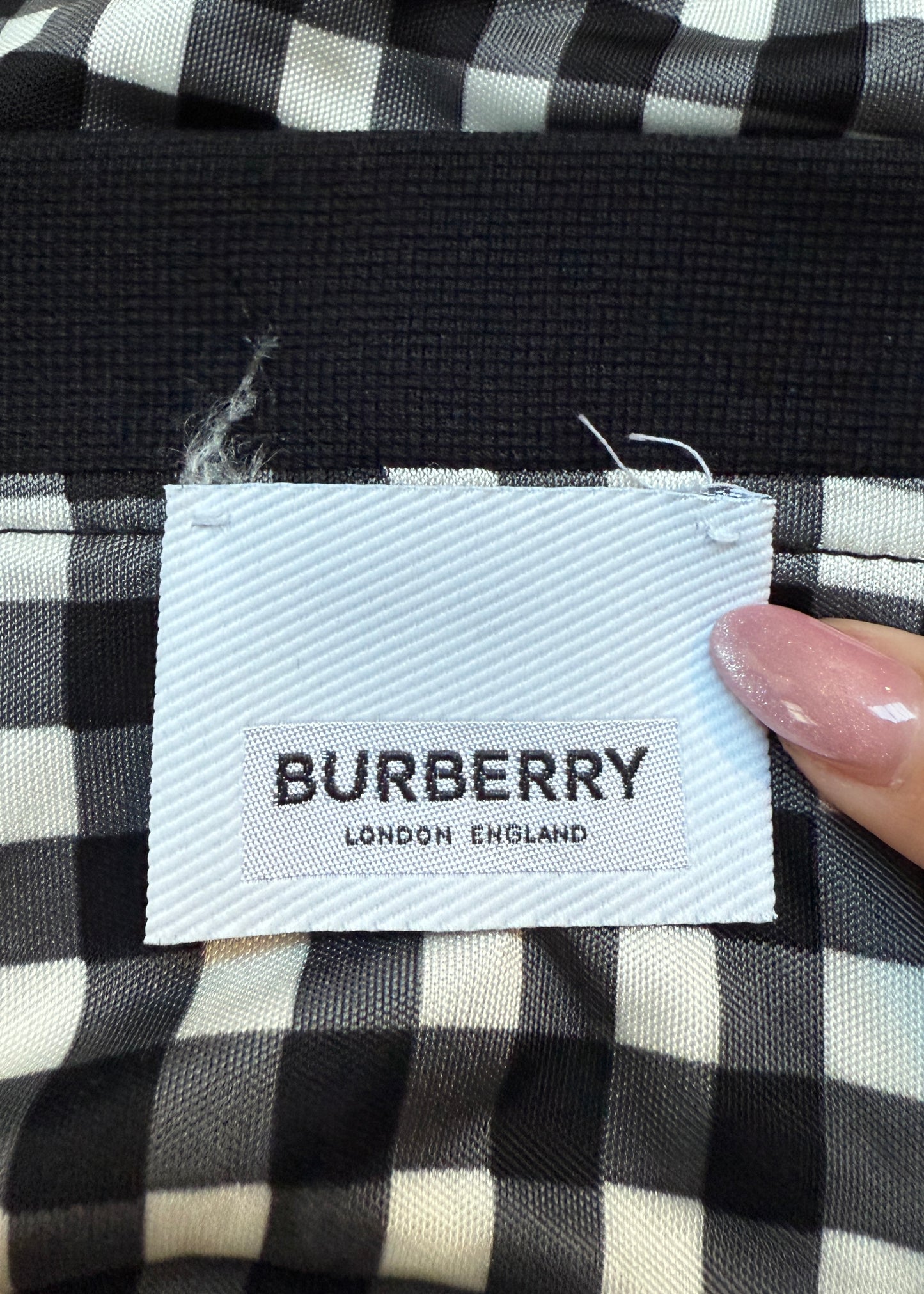 Burberry Spring 2020 Runway Black & White Gingham Asymmetric Skirt