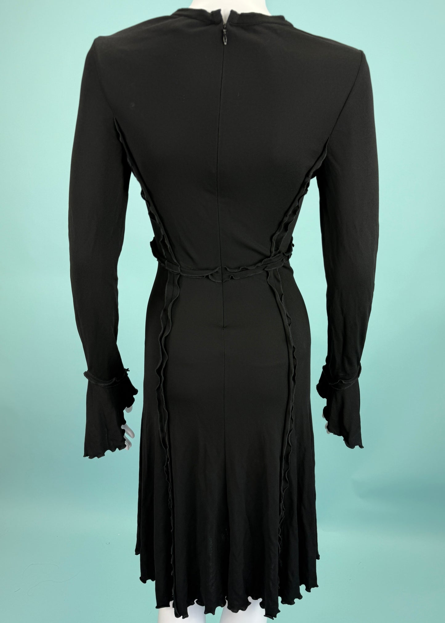 Versace Black Ruffle Dress