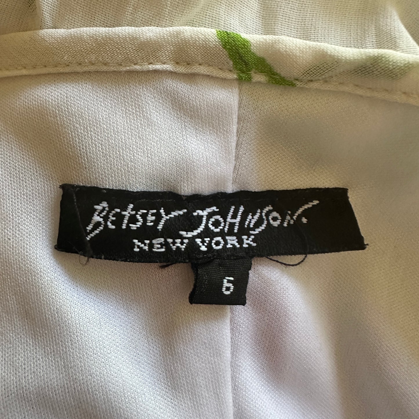 Betsey Johnson White Floral Chiffon Dress