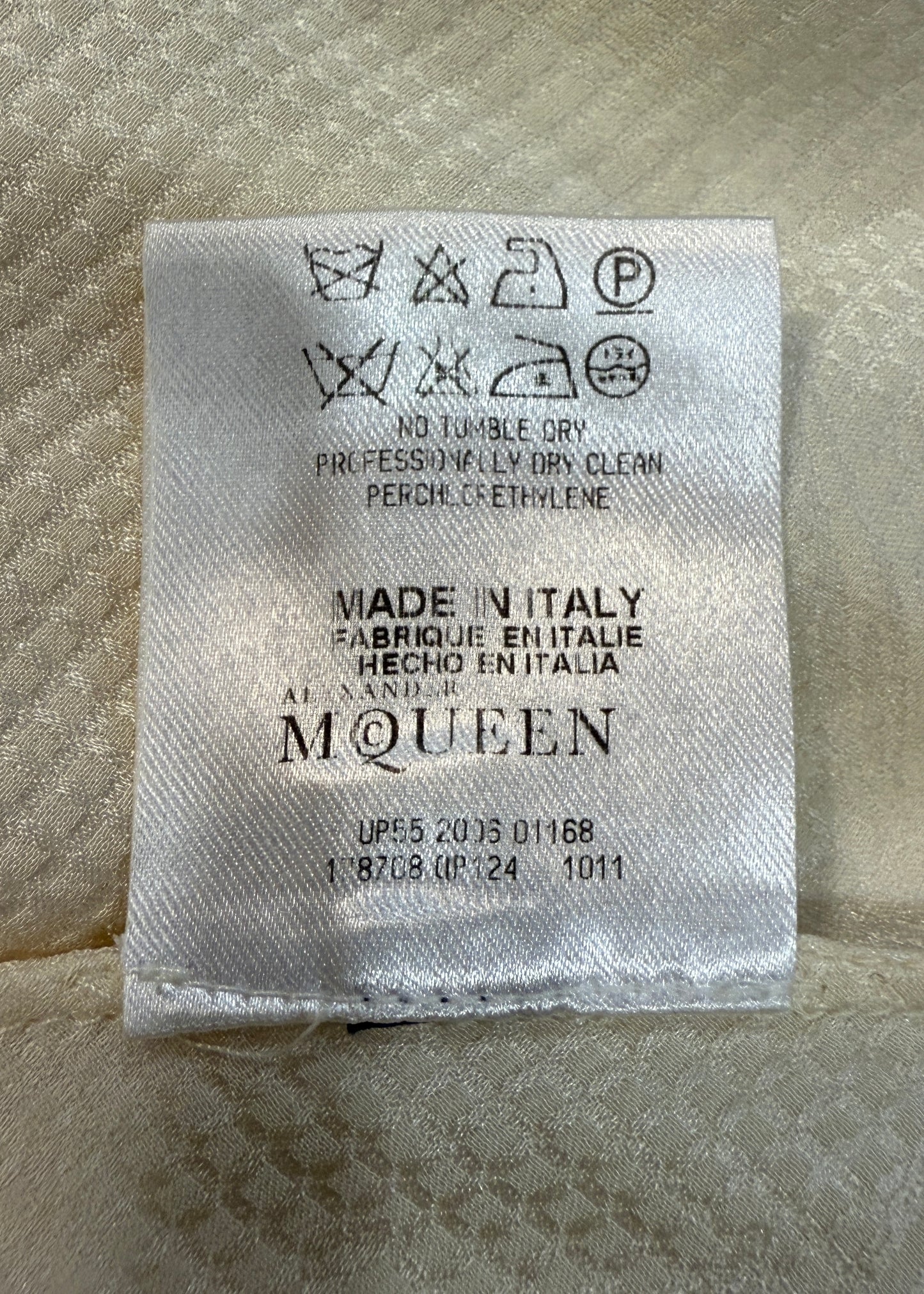 Alexander McQueen Spring 2006 Ivory Floral Silk Cowl Top