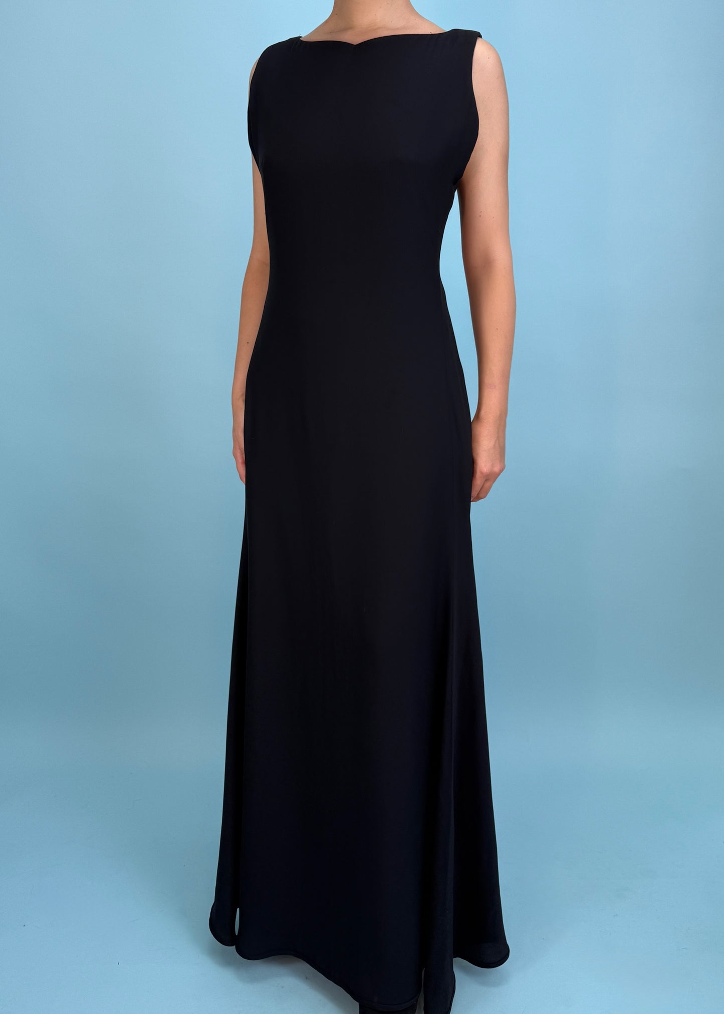 Versace Spring 1996 Runway Princess Diana Black Silk Gown