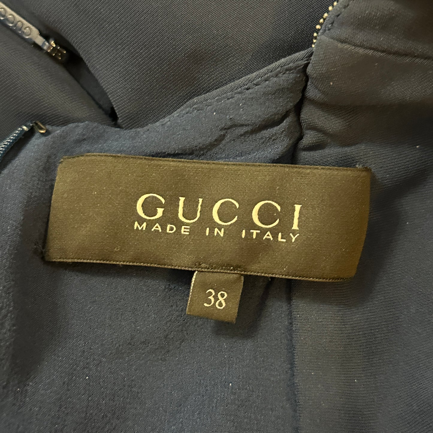 Gucci 2014 Navy Blue Embellished Gown Dress