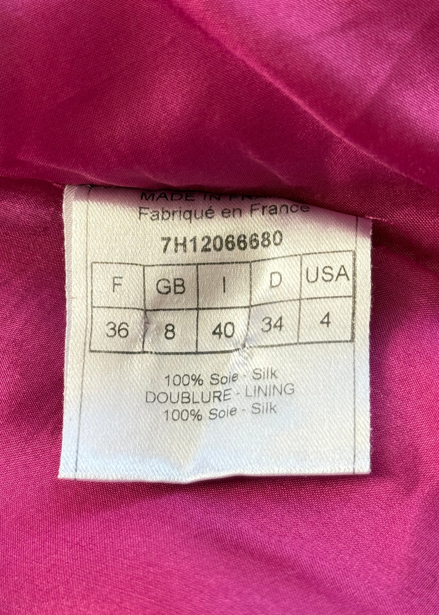 Dior Fall 2007 Fuchsia Pink Silk Draped Dress