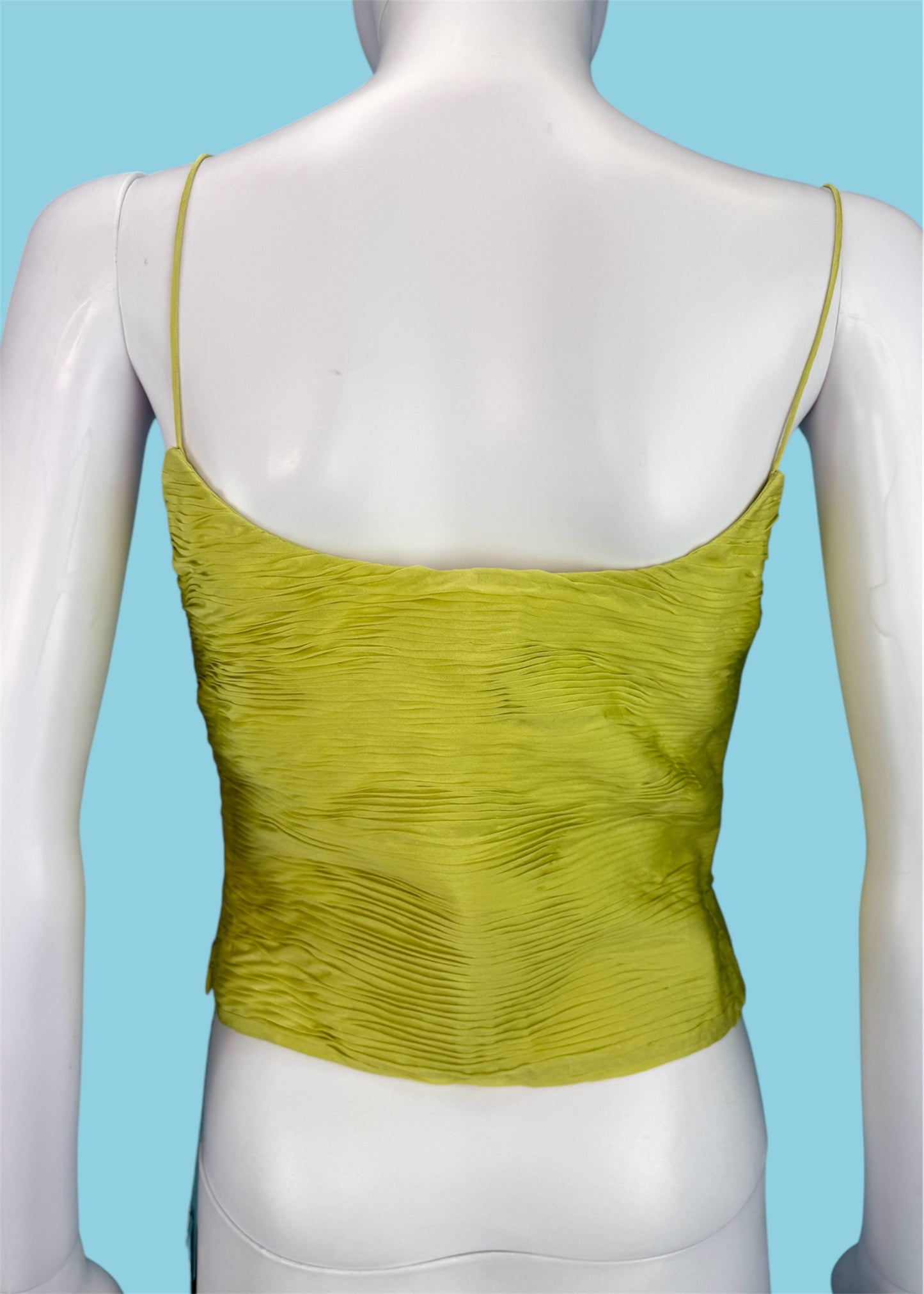 Valentino Spring 2004 Lime Green Silk Plisse Top