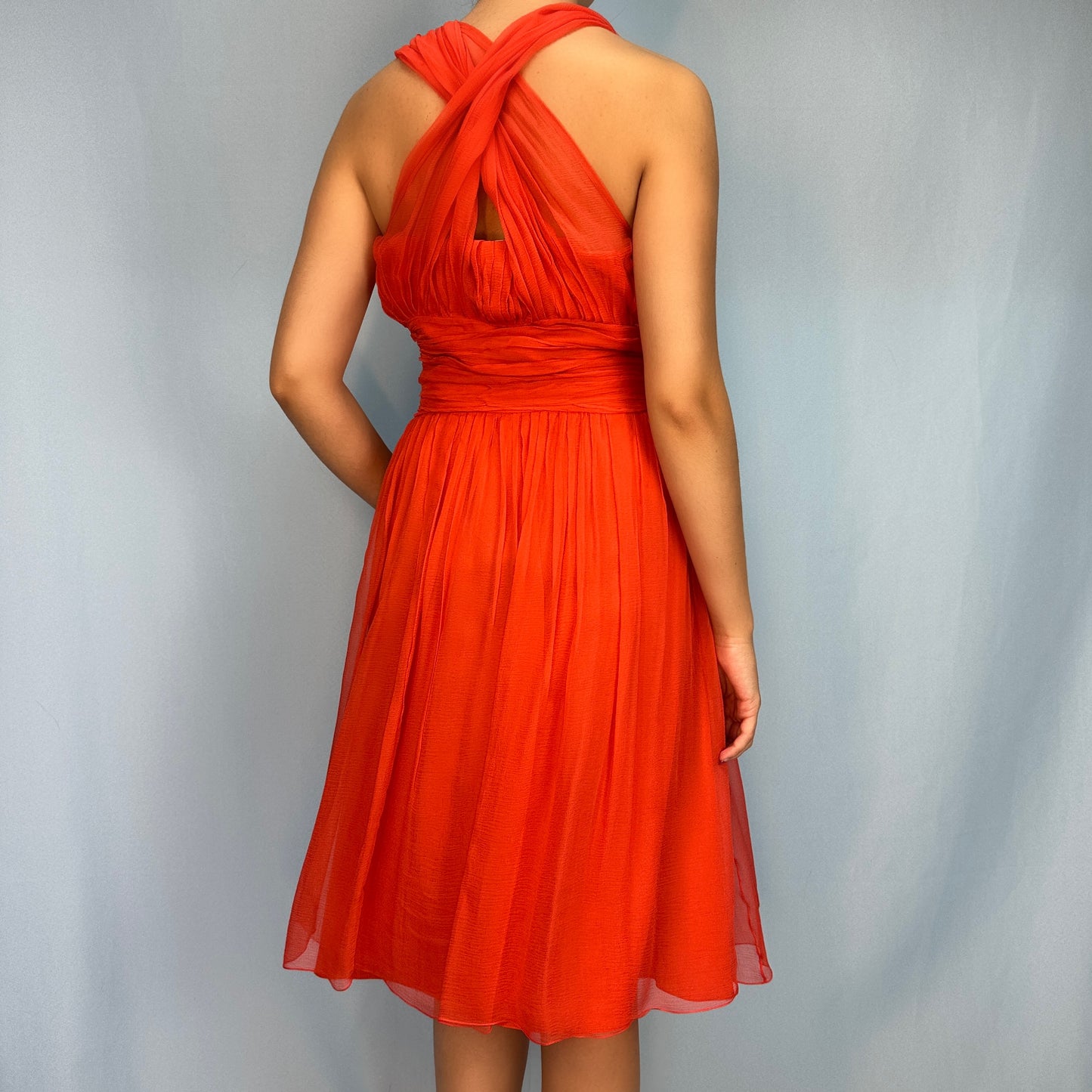 Dior Fall 2007 Orange Silk Chiffon Dress & Scarf