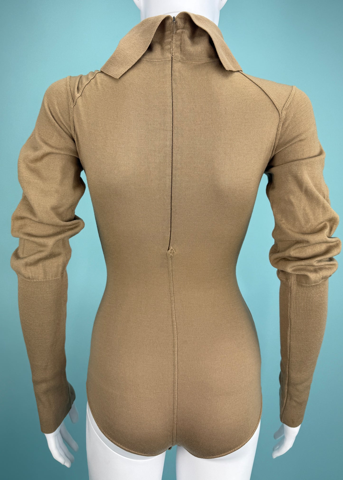 Azzedine Alaïa Fall 1987 Brown High Neck Bodysuit