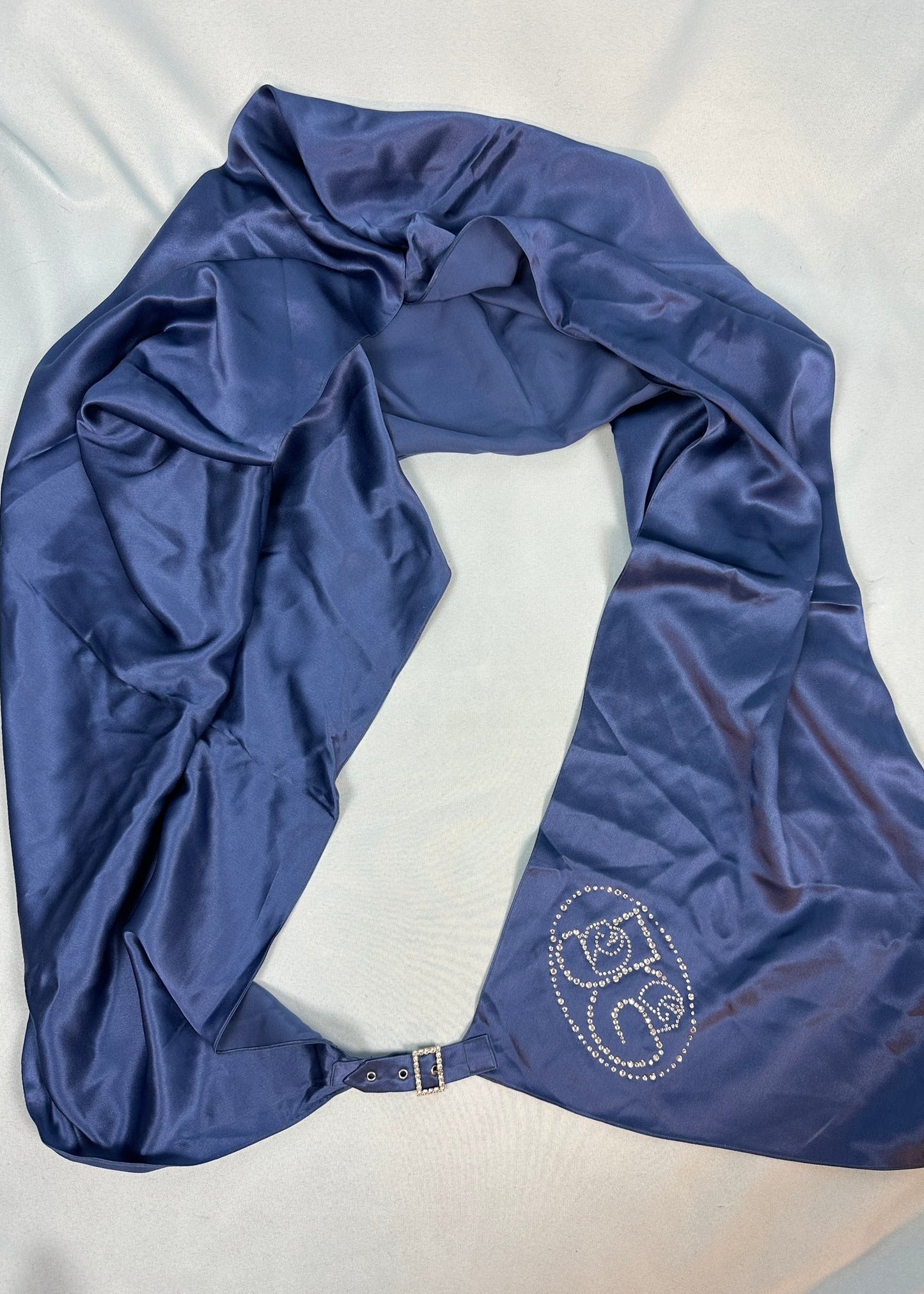 John Galliano Spring 2004 Blue Silk Crystal Embellished Wrap Scarf Top