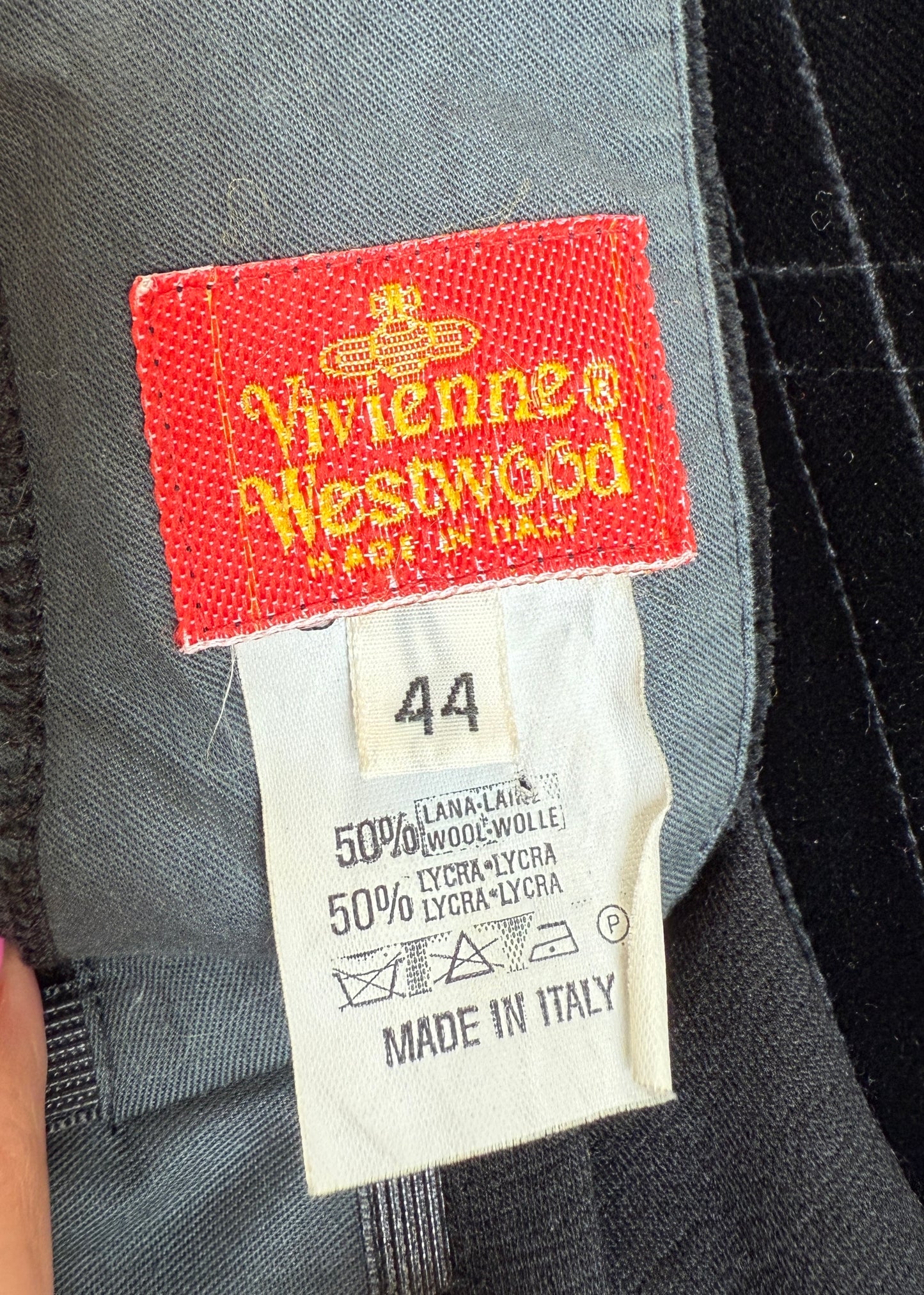 Vivienne Westwood Black Velvet Long Sleeve Corset