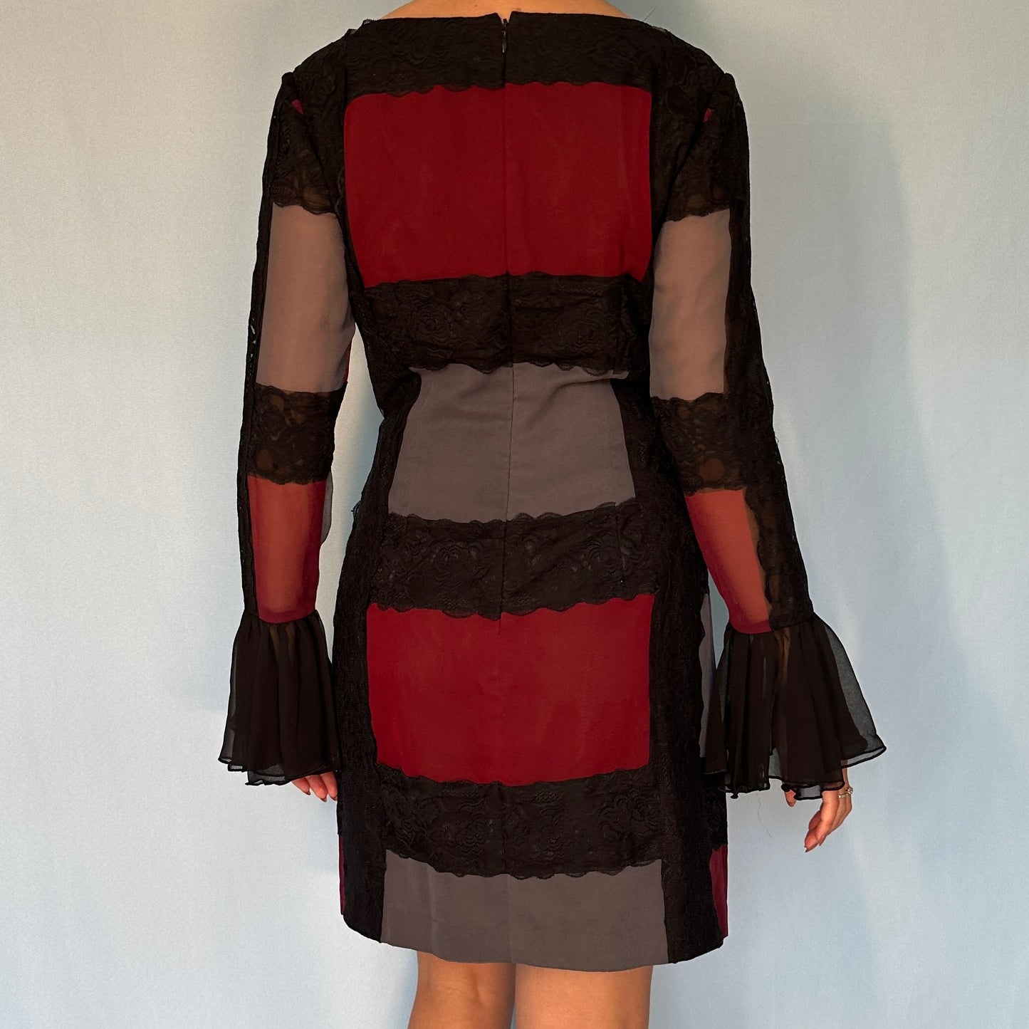 Dolce & Gabbana Chiffon Lace Flare Sleeve Dress
