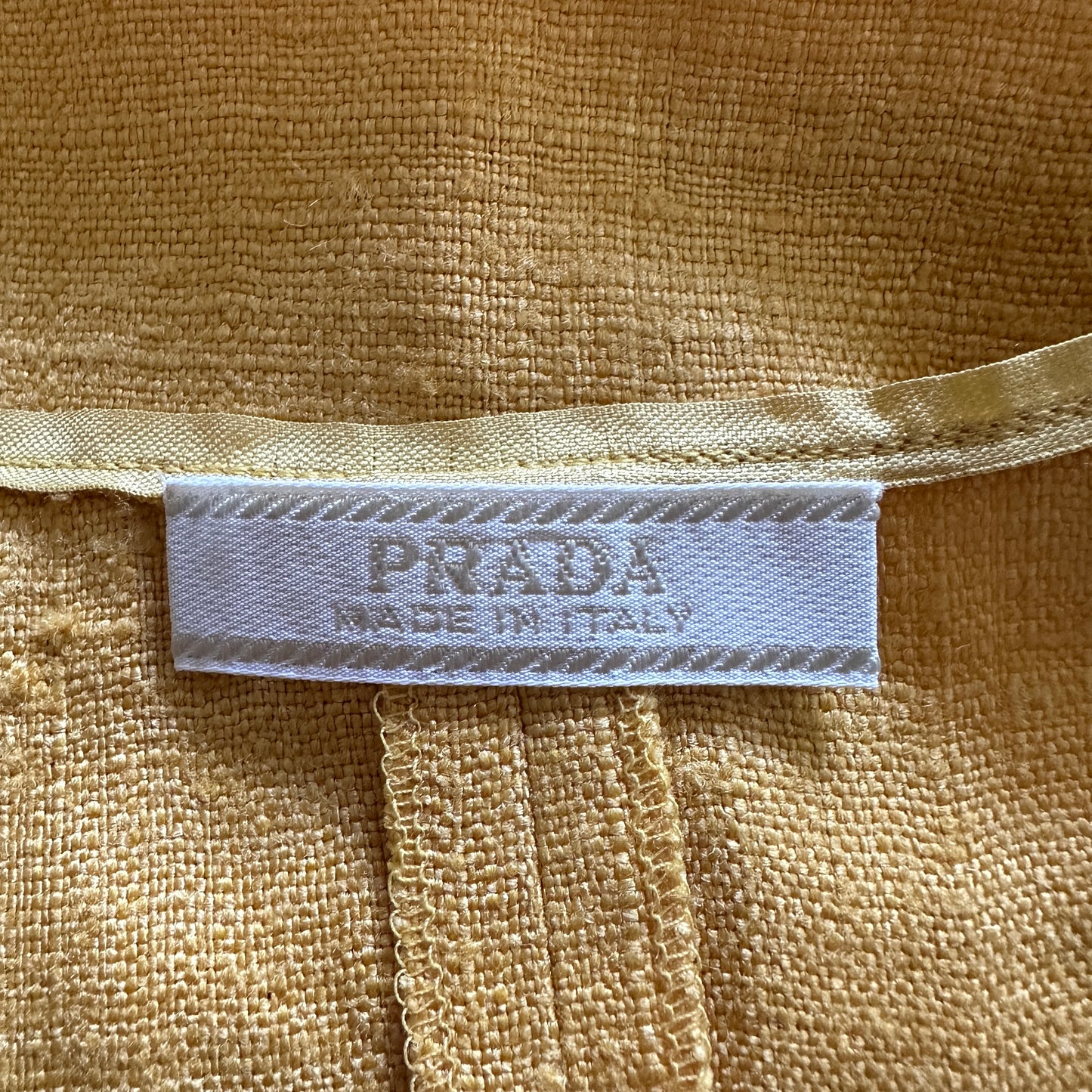 Prada Yellow Silk Tweed Dress
