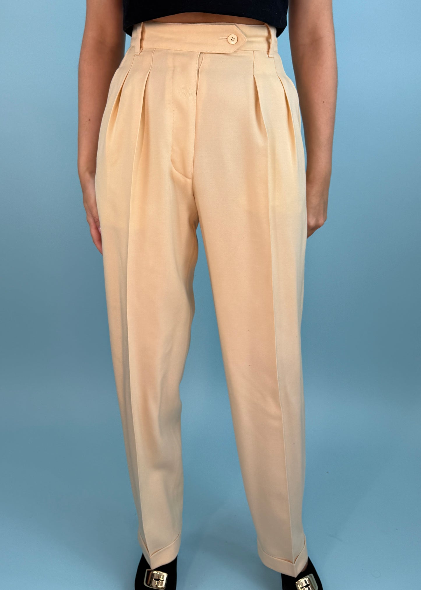 Azzedine Alaïa Spring 1991 Runway Cream Jacket & Trouser Suit Set