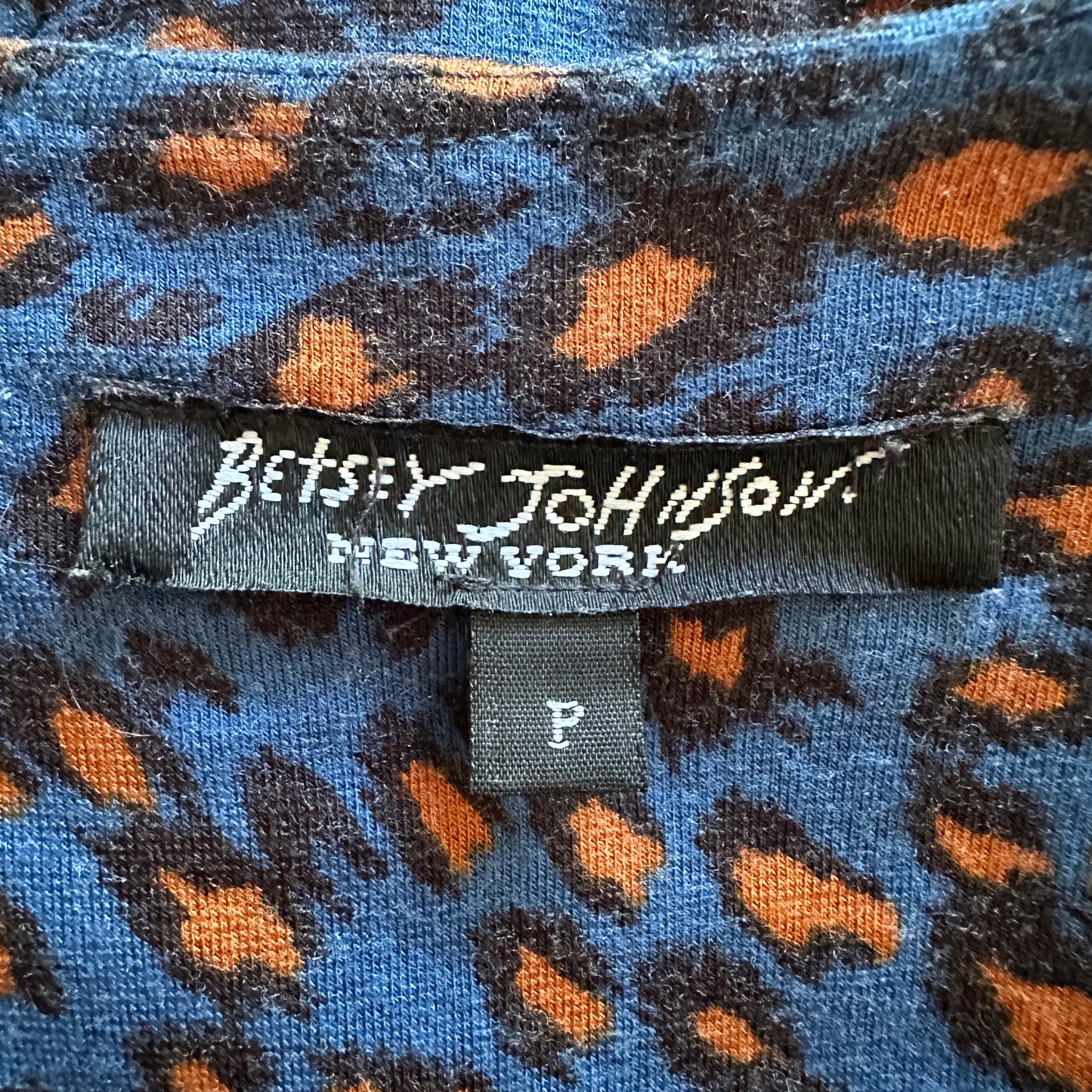 Betsey Johnson Blue Leopard Print Midi Dress