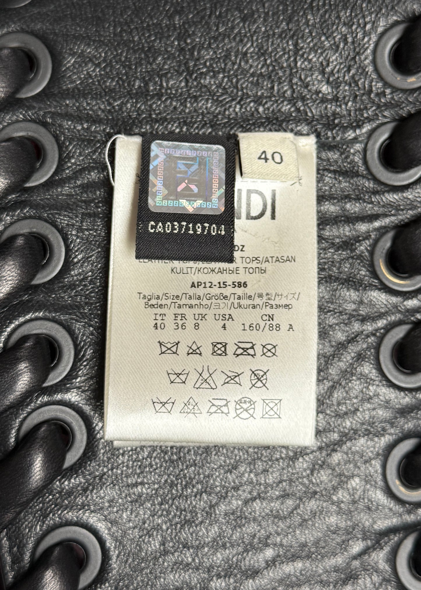 Fendi Spring 2016 Runway Black Leather Harness Top