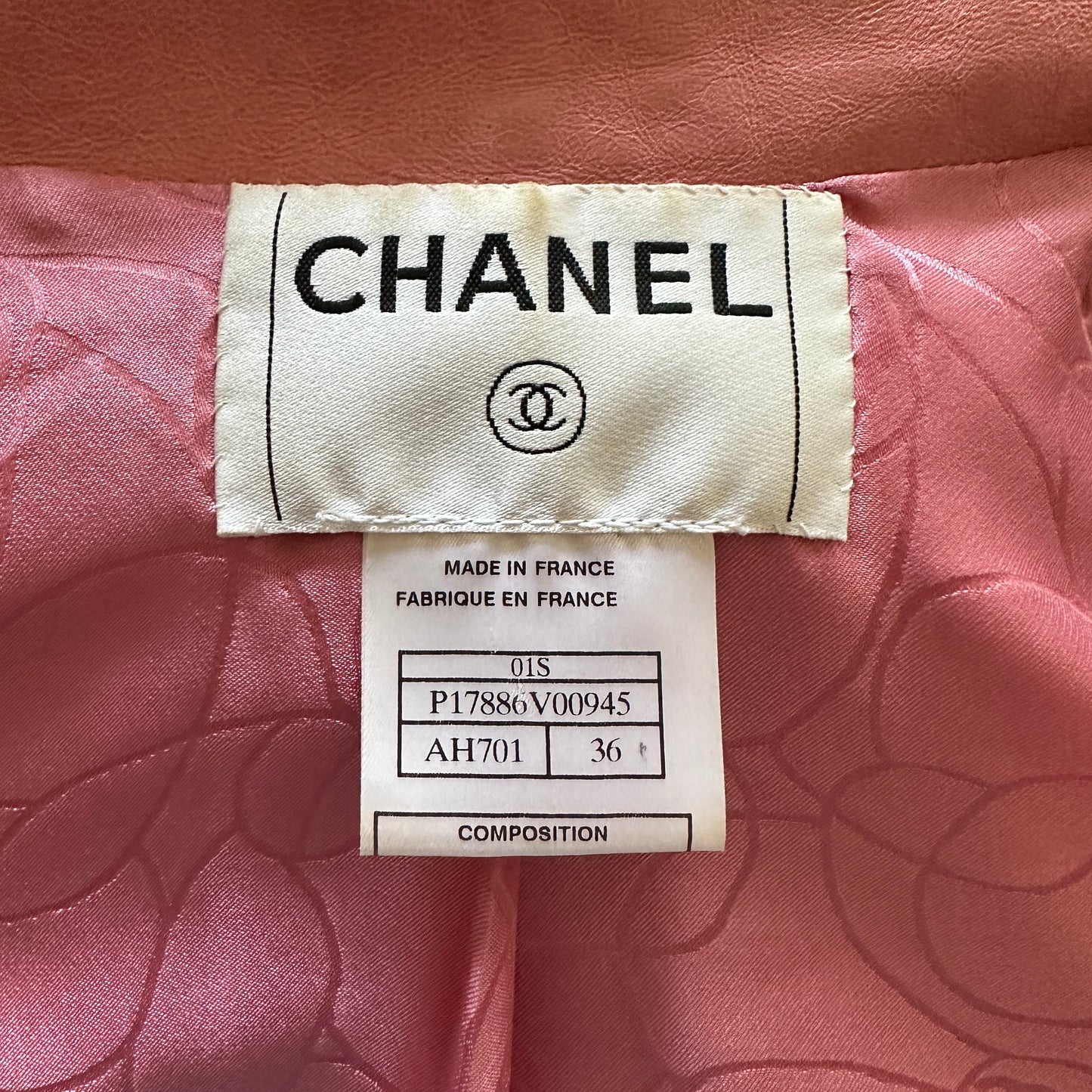 Chanel Spring 2001 Pink Leather Jacket