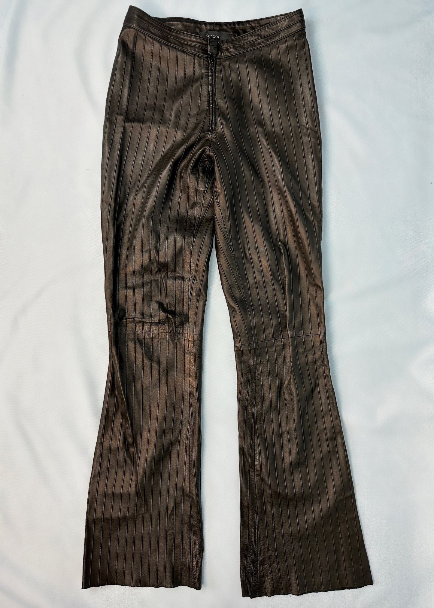 Gucci Fall 1999 Runway Black Leather Flared Pants