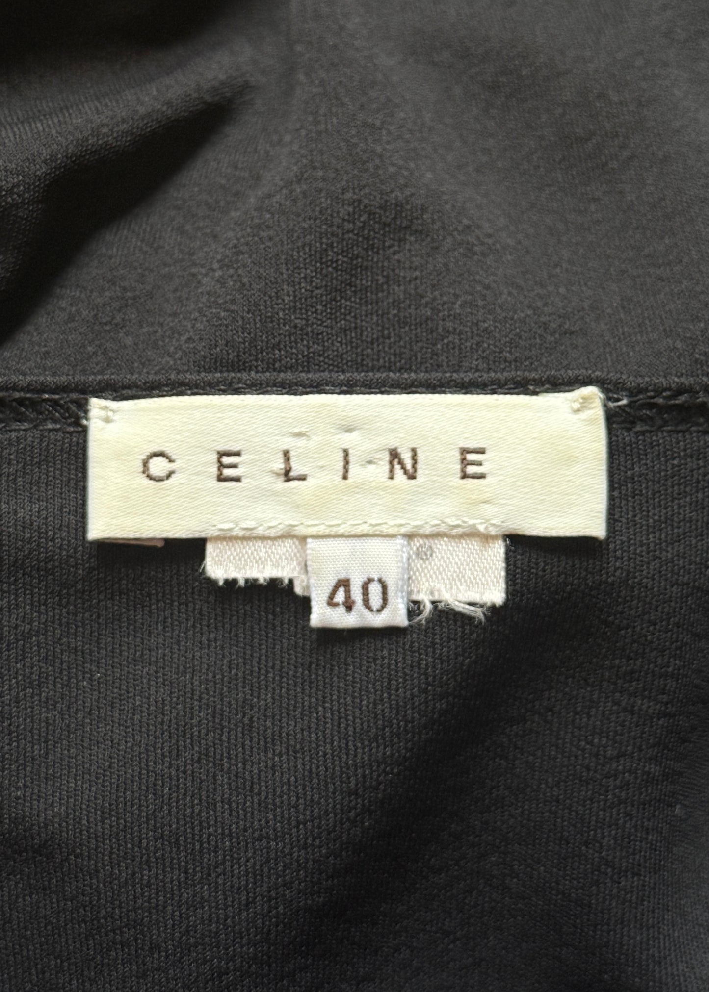 Celine Fall 2002 Runway Black Gathered Detail Dress