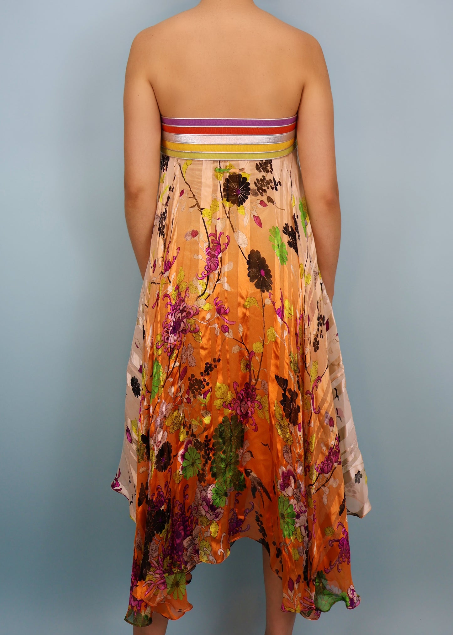 Jean Paul Gaultier Spring 2013 Runway Floral Silk Strapless Dress