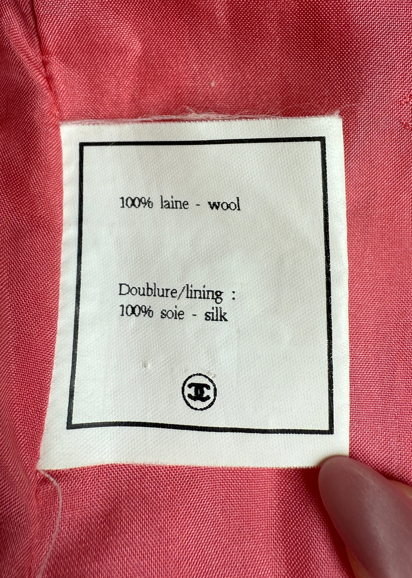 Chanel Fall 1994 Runway Pink Tie Up Bow Jacket & Skirt Suit Set