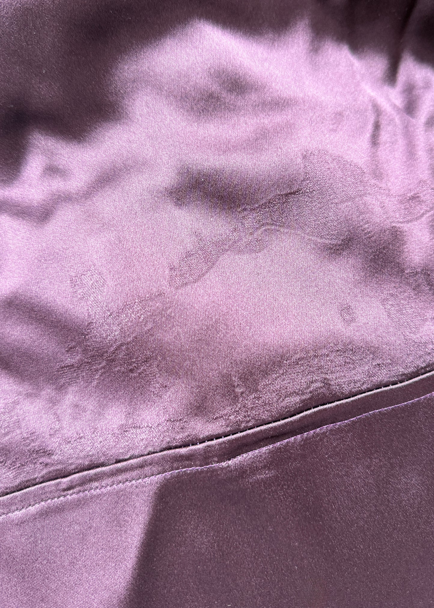 John Galliano Spring 2001 Purple Silk Satin Trench Coat