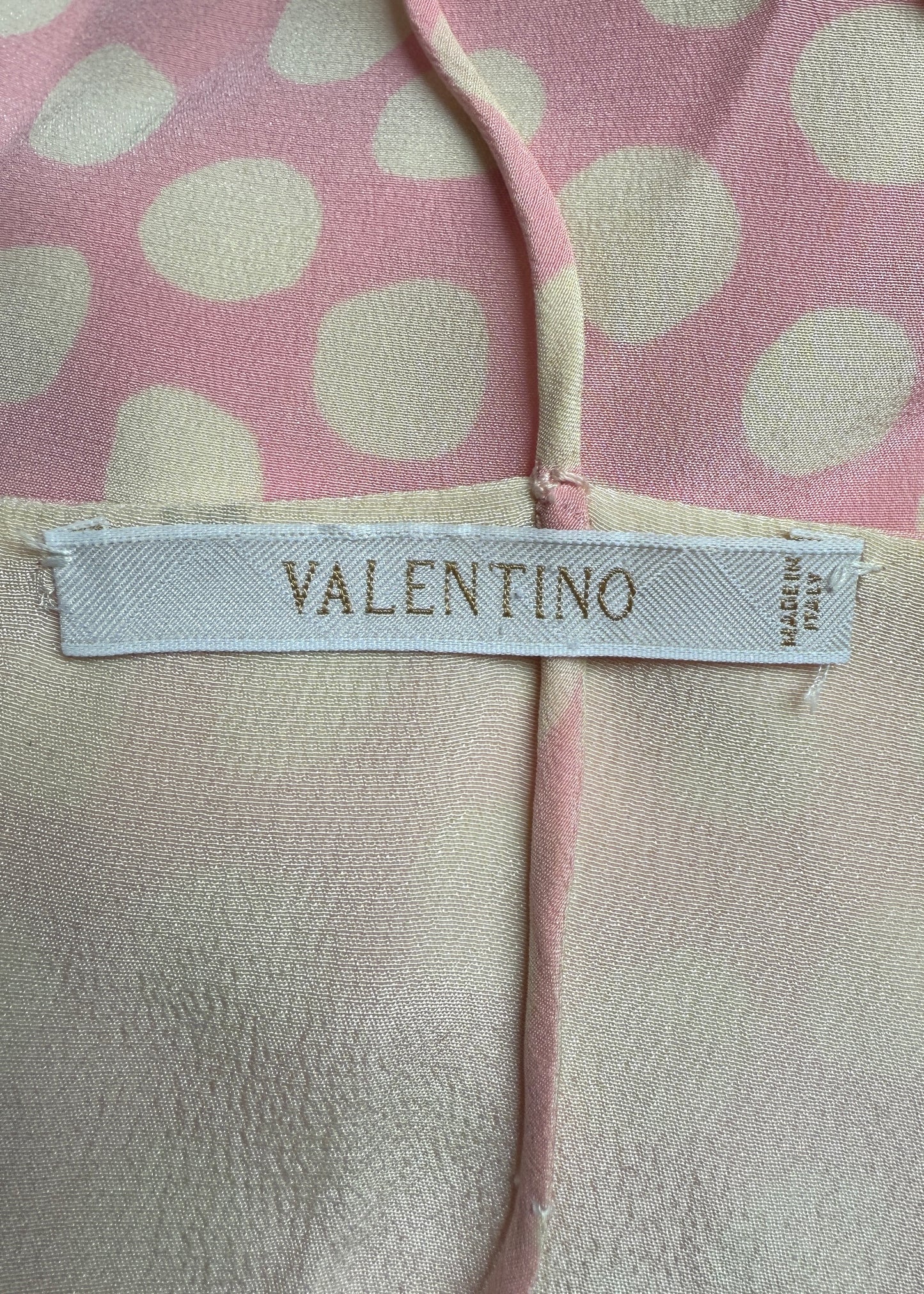 Valentino Pink Polka Dot Silk Chiffon Dress