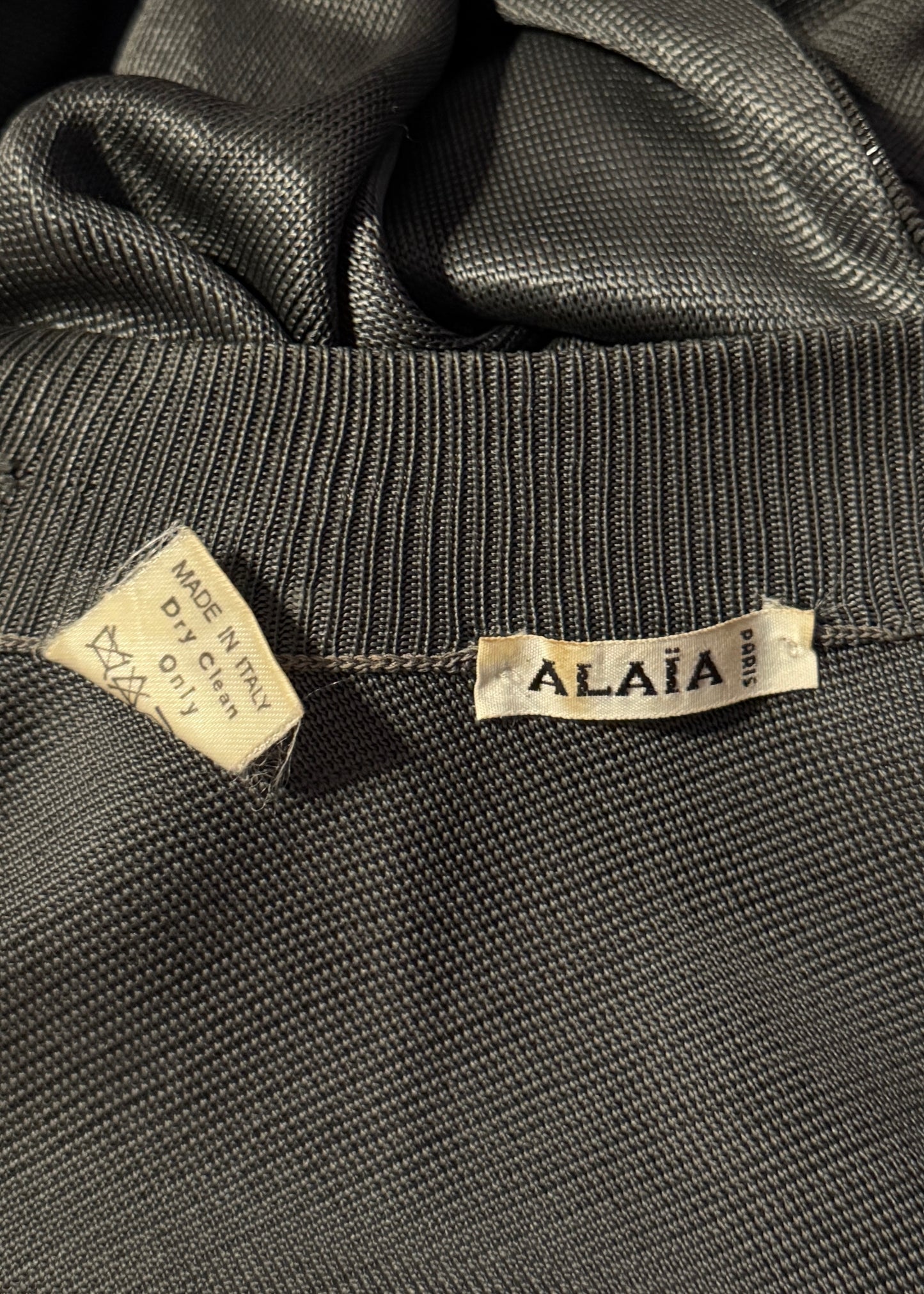 Azzedine Alaïa Fall 1986 Grey Long Sleeve Bodysuit