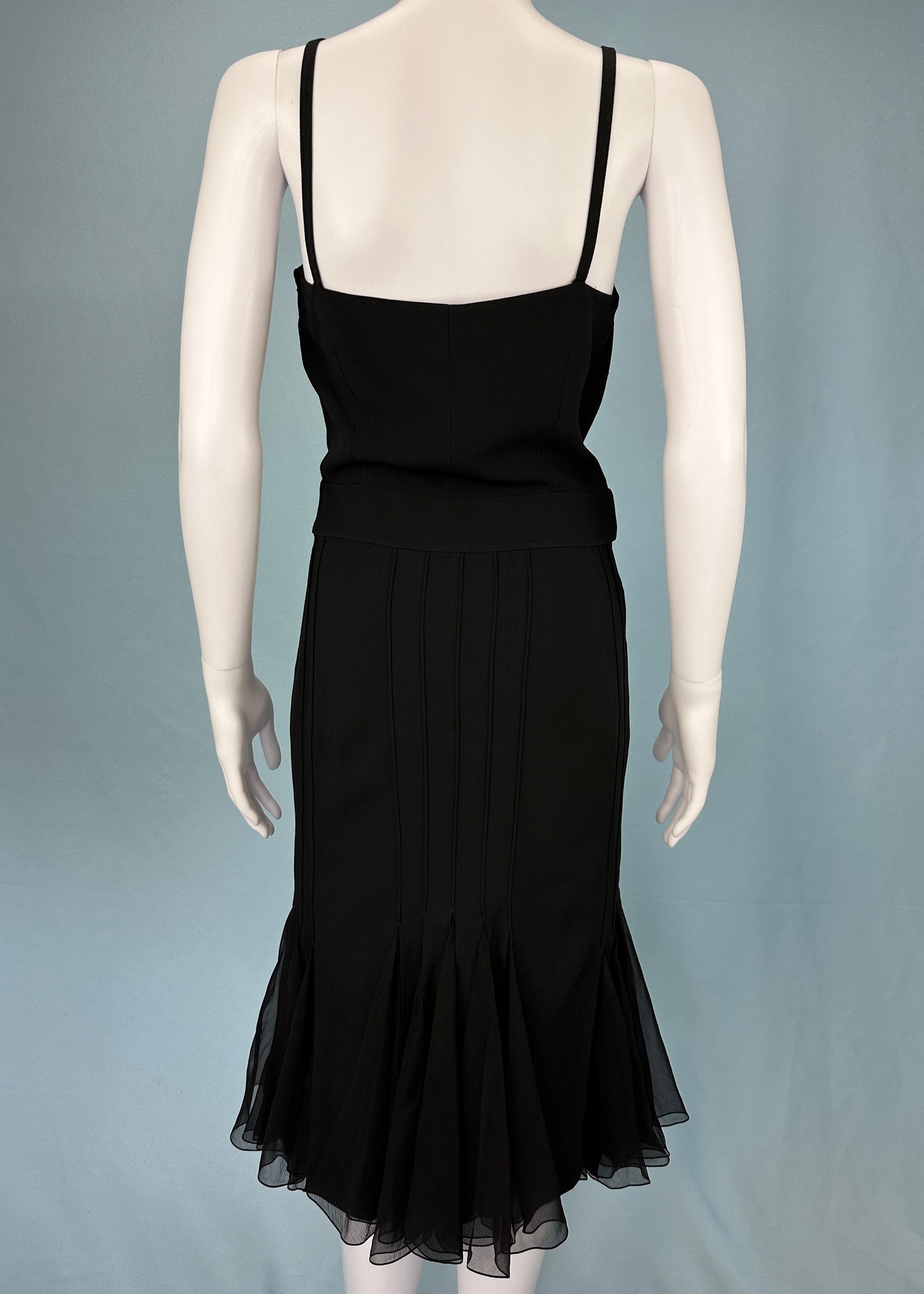 Dior Spring 2008 Black Silk Chiffon Bow Dress