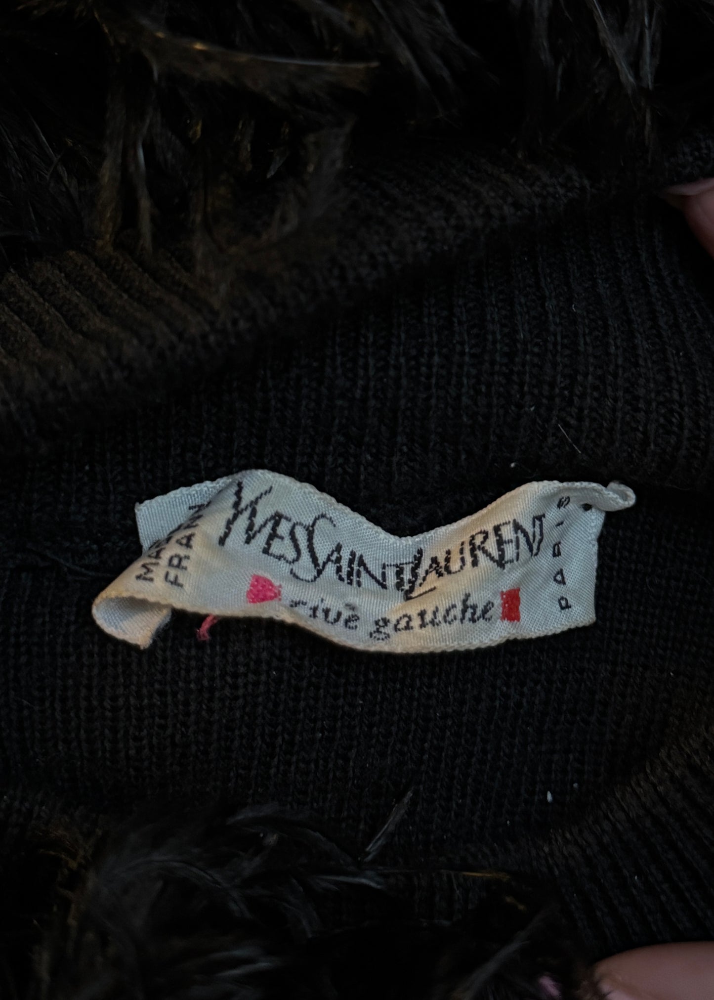 Yves Saint Laurent Fall 1993 Ostrich Feather Sweater Top