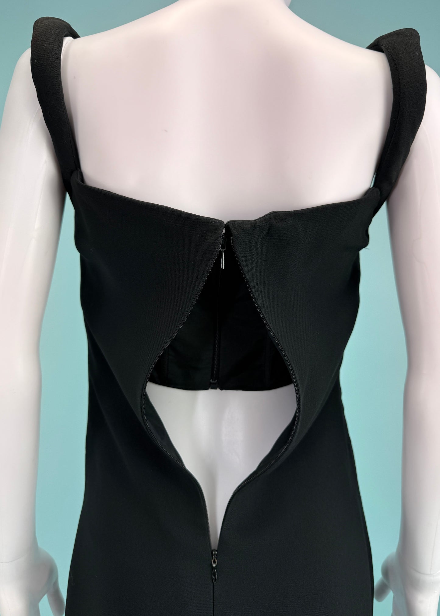 Versace Fall 1998 Black Padded Strap Mini Dress
