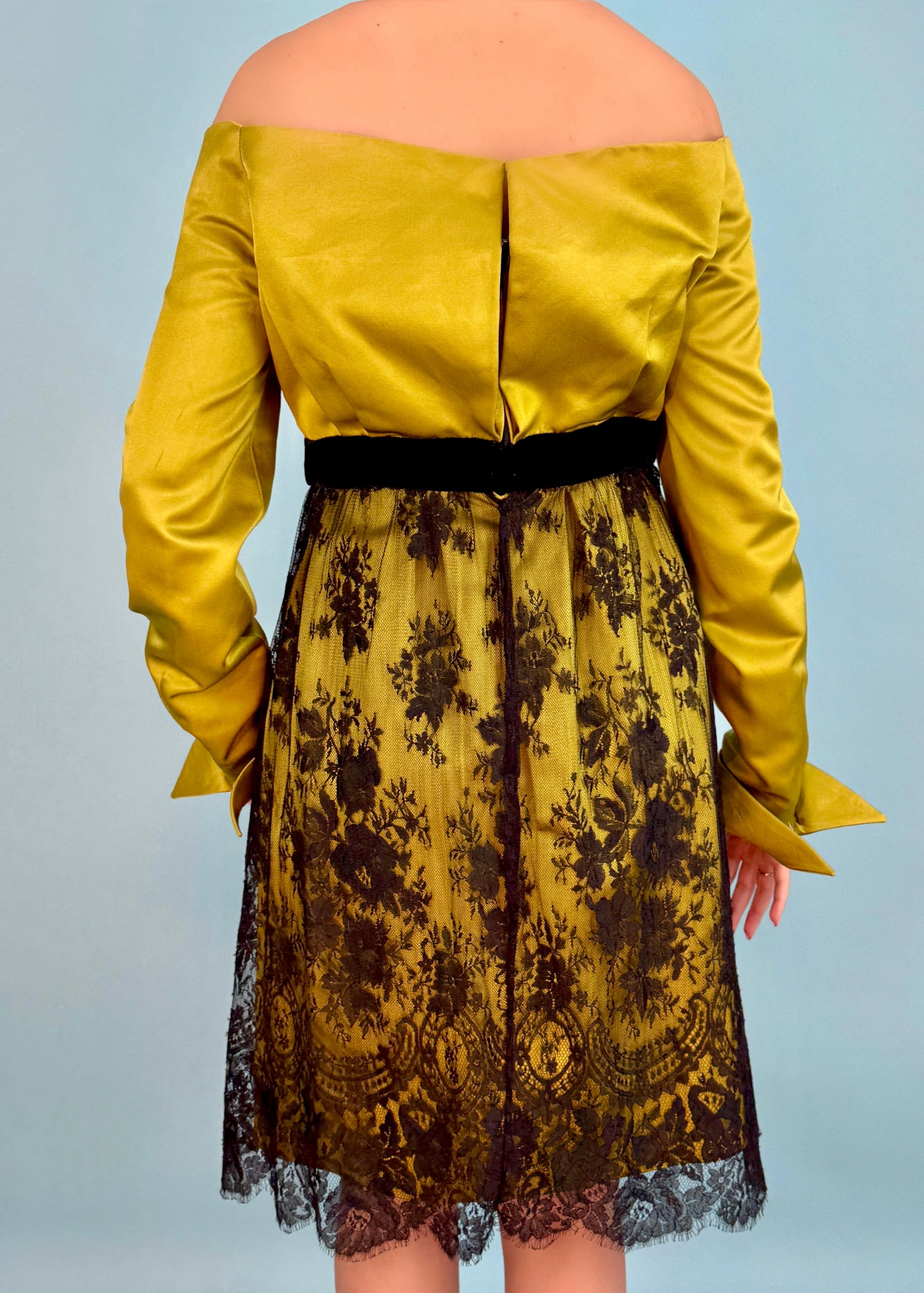 Christian Lacroix Fall 1991 Runway Silk & Lace Dress
