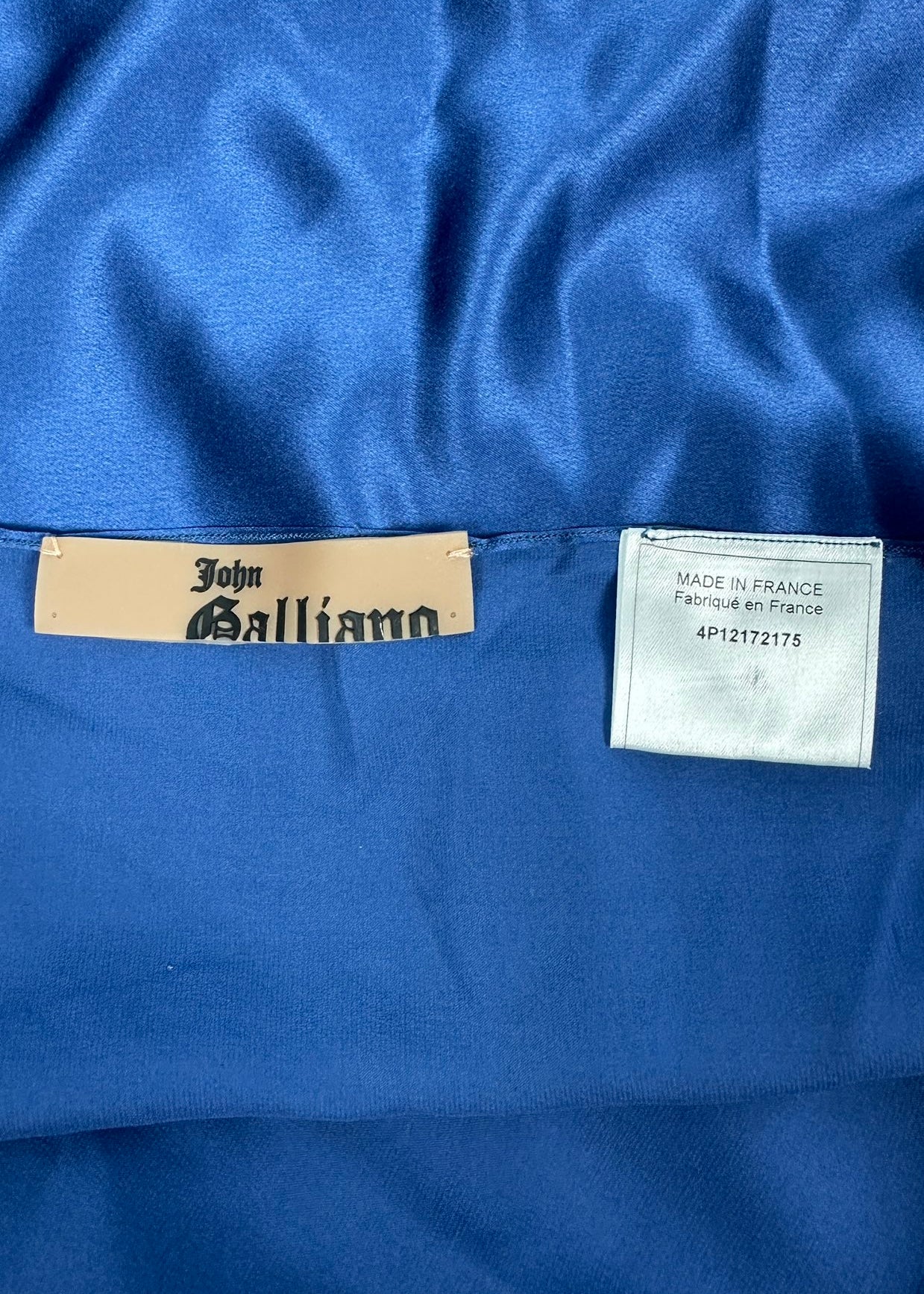 John Galliano Spring 2004 Blue Silk Crystal Embellished Wrap Scarf Top