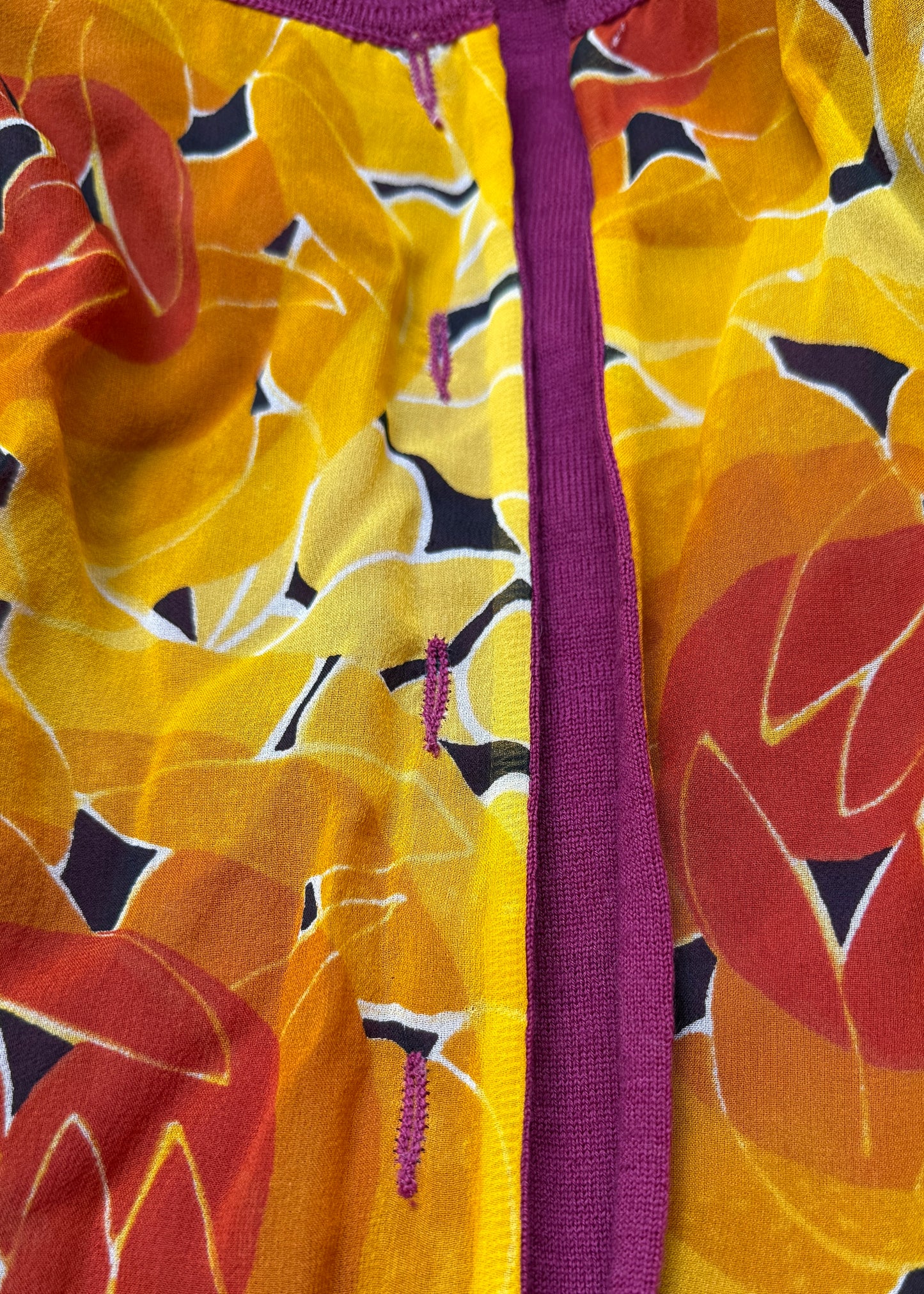 John Galliano Orange & Pink Silk Chiffon & Knitted Tank Top & Cardigan Twin Set