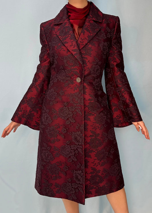 Givenchy Couture by Alexander McQueen Fall 1998 Red Silk Lace Jacket